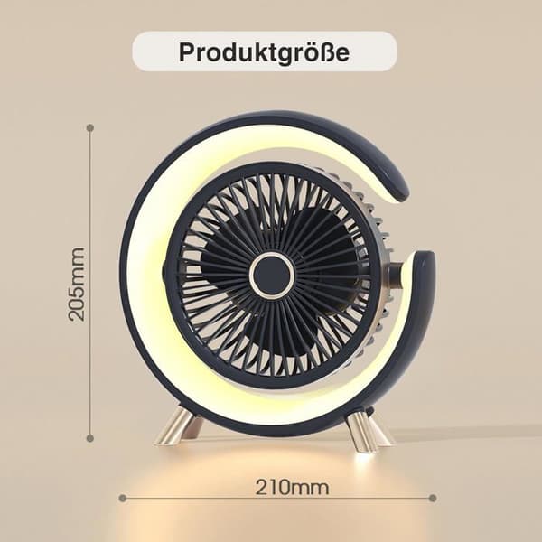 Bordventilator - TANDE - USB-model - 5 hastigheder - Genopladelig - Bærbar