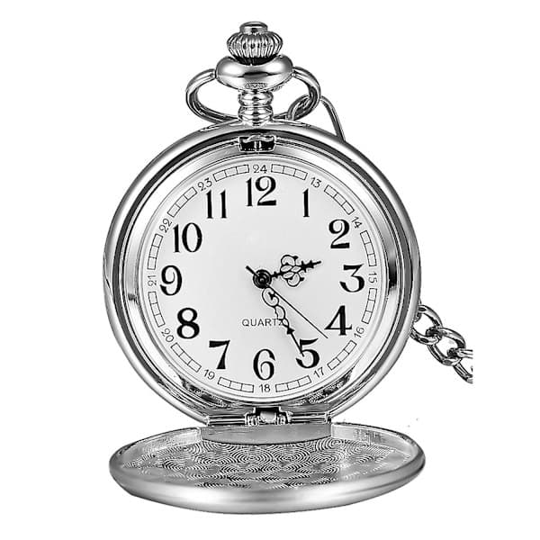 Klassisk enkel vintagefickur för män, julklapp (silver)