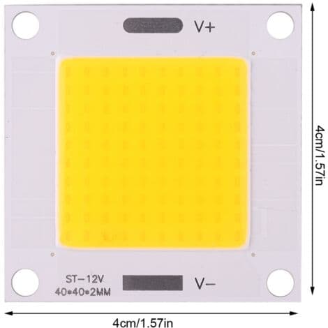 5 stk/sæt højeffekt 50W COB LED integreret lampechip til DIY spotlightpære (varmt lys)