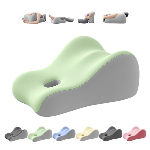 Memory Foam Wedge Pillow - Multifunctional Ergonomic Cushion for Back Support, Pregnancy and Reading - Green