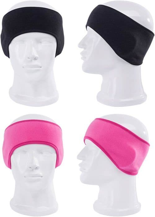 Fleece ørevarmere til voksne, mænd og kvinder (sort, pink, 2 stk.)
