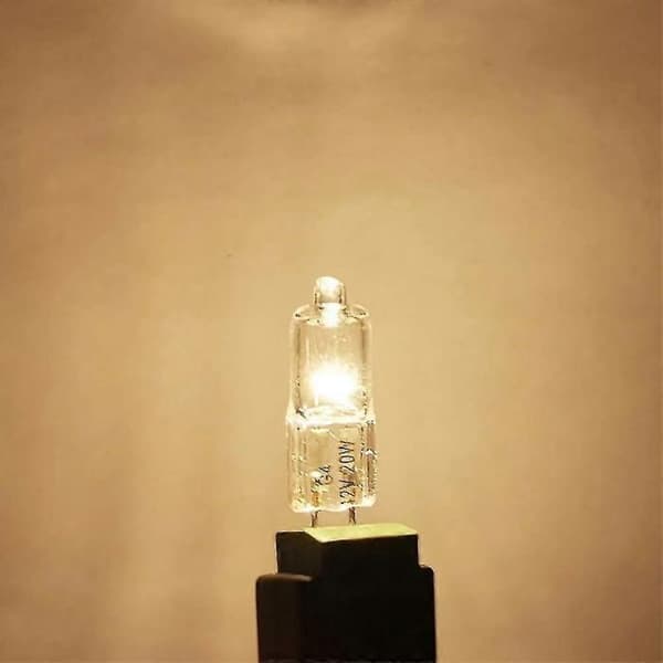 10 G4 T3 20 watts halogenlampor, 2-stift, 12 volt, varmvit, dimbar, 20w 12v 2700k [energiklass C]