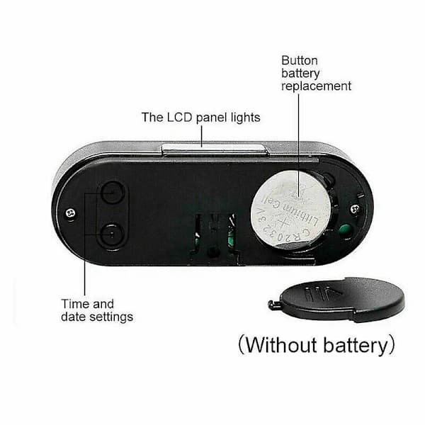 2-i-1 LCD Digital Bil Elektronisk LED Klokke Termometer M