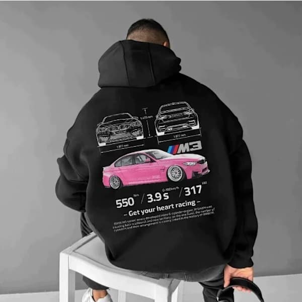 Setcar Porsche911 Print Modehættetrøje til mænd og kvinder Farve10 Farve10 XL