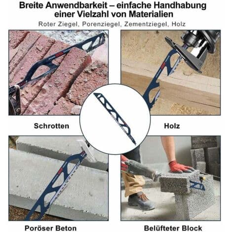 Wolframcarbid Stål Bajonetsavklinge, 455 mm til Metal, Træ og Beton
