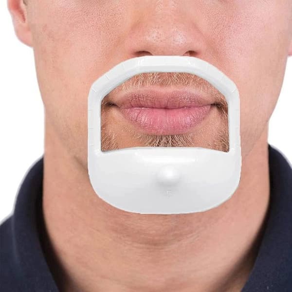Goatee 5-delars skäggmall-set, vita rakningsmallar för män, för bockskägg