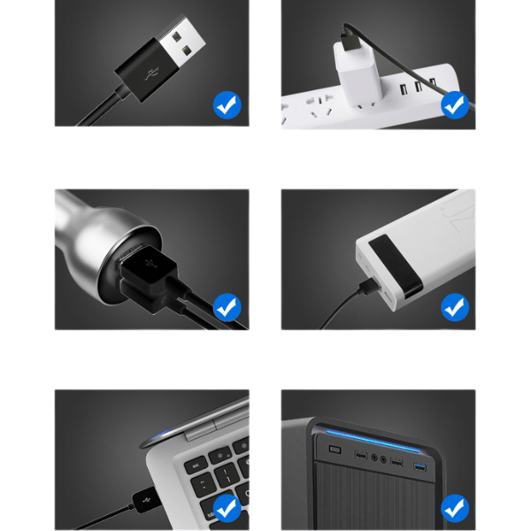 12V24v Bilkøleskab USB Elektrisk Ventilator Bil-(Sort) Dobbelt Ventilator Bil Genopladelig (Ét Stykke)