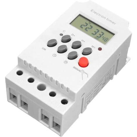 Digital programmerbar timer AC 220V 25A – 16 på/av-inställningar – DIN-skena med LCD-klocka – 220V strömförsörjning
