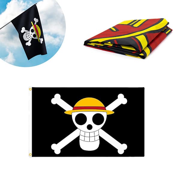 90*150CM Polyester Pirat Monkey D. Luffy Kranieflag One Piece-FA9- 150cm