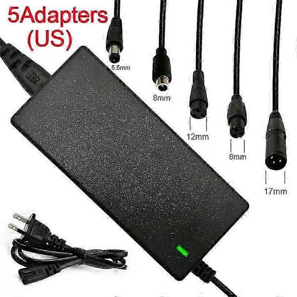 42V 2A Universal Litiumbatteriladdare, Balanscykel E-cykel Elscooter Strömadapter, 5 Kontakter US Plug