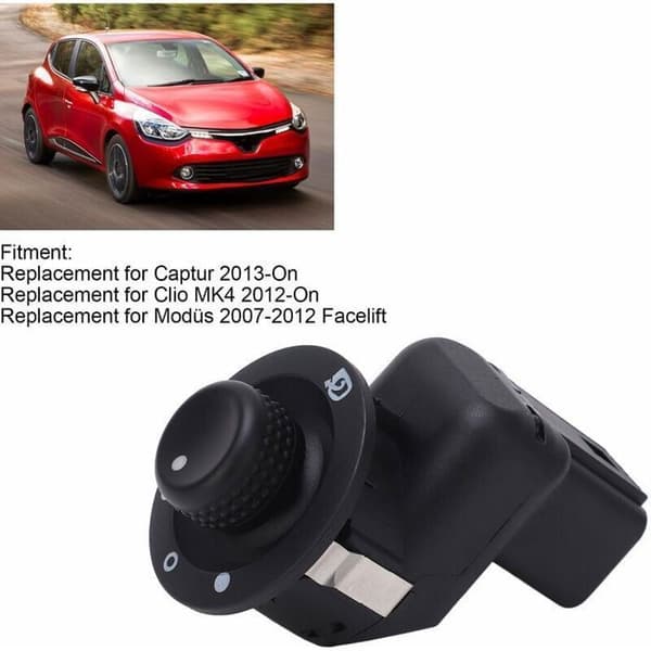Ryggeknapp for Clio 3 4 Scenic Captur Modus, utvendig justeringskontrollbryter, sammenleggbart uttrekkbart speil