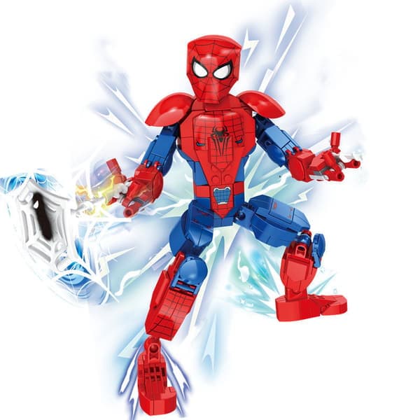 Marvel Spider-Man Figur Superhelte-legetøj, Byggesæt med bevægelig actionfigur, Gave til drenge og piger over 8 år
