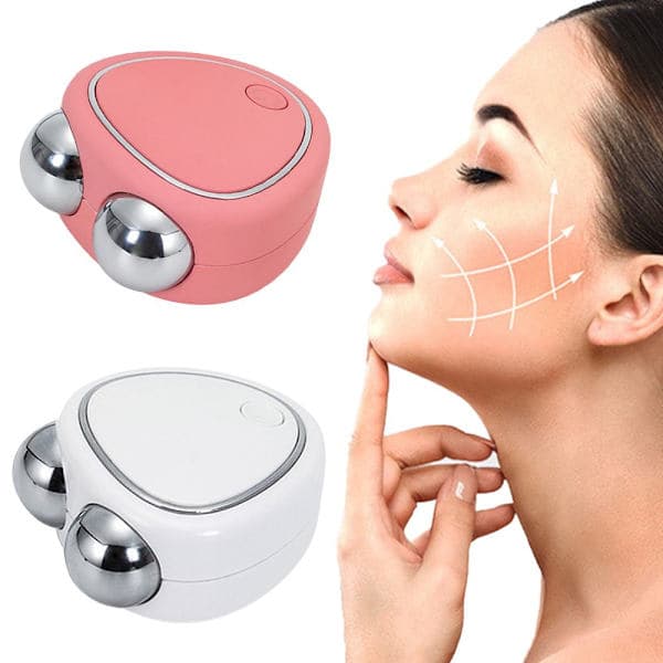 Ansiktsmassager Ansiktslyftande Mikroström Roller rosa pink