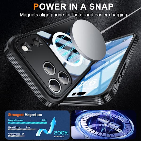 Stötsäkert 9H Glasskal för iPhone 17/iPhone 17 Pro/iPhone 17 Pro Max - Fullt Skydd med Magnetisk Design iPhone 17 Pro iPhone 17 Pro