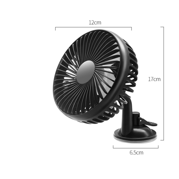 12V24v Bilkøleskab USB Elektrisk Ventilator Bil-(Sort) Dobbelt Ventilator Bil Genopladelig (Ét Stykke)
