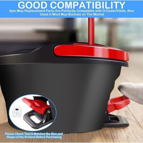 4 Ocedar-kompatible Spin Mop-refiller med gear, hvid