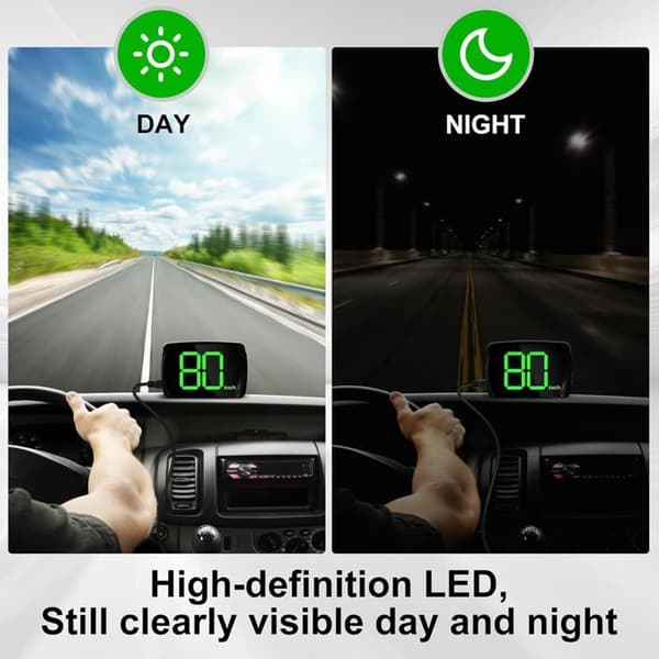 Smart GPS HUD Speedometer, KM/T GPS Digital Speedometer, 360° LED Digital Hastighedsindikator, til Cykler