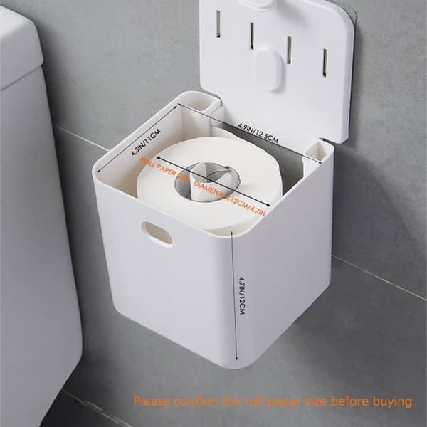 Itsekiinnittyvä seinään kiinnitettävä wc-paperiteline, ei vaadi porausta, vedenpitävä, wc-paperirullateline