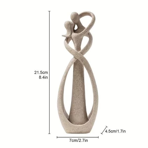 Leirskulptur - Parstatue - Valentinsdagdekorasjon for hjem og bryllup - 21,5 cm - Interiørdekorasjon