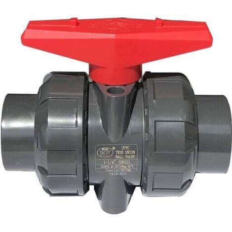 40 mm PVC trykkventil – Lim – Kuleventil – Kvart omdreining – EPDM O-ringer for langvarig tetting