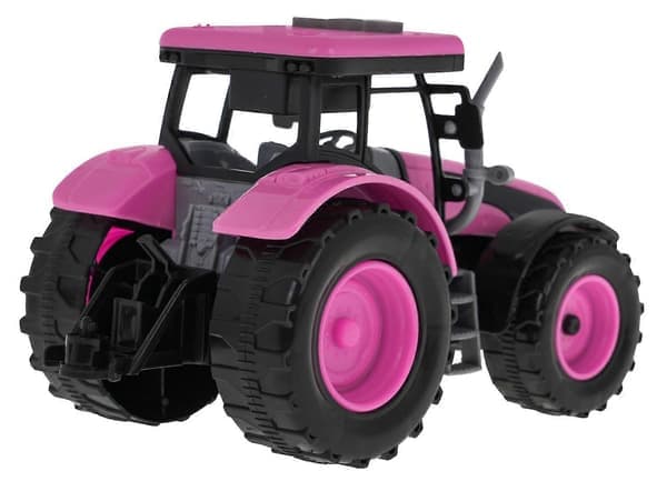 Interaktiv lyserød traktor med lyde og LED-lys til børn
