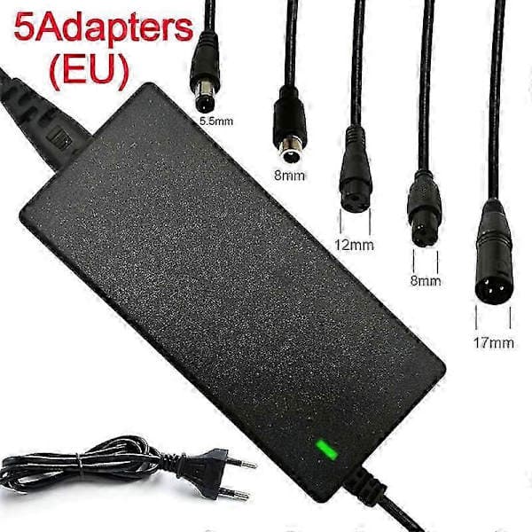 42V 2A Universal Litiumbatteriladdare, Balanscykel E-cykel Elscooter Strömadapter, 5 Kontakter US Plug
