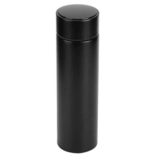 Vandflaske - 500 ml Isoleret Termoflaske - LED Display - Rustfrit Stål - Sort