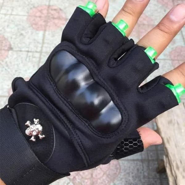 BESKYTTELSESHANSER - Laser - Lysende handsker - LED - Grøn - Unisex