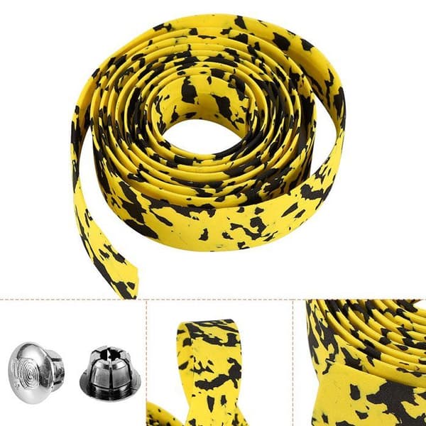 2 stk. landeveissykkelstyretape, sykkeltaping for laminerte styrer med styreplugger