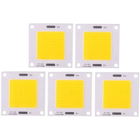 5 stk/sæt højeffekt 50W COB LED integreret lampechip til DIY spotlightpære (varmt lys)