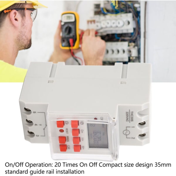 1 Sekunders Digital Timerbrytare 168 Timmars Kronograf 20 På/Av LCD-Display Programmerbar Timerbrytare för AC 220‑240v Apparater