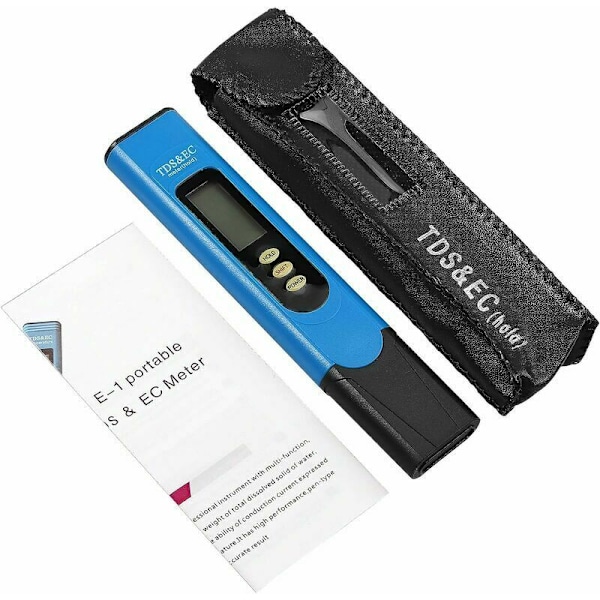 TDS-mätare Vattenkvalitetstestare TDS-testaren Penna 3 i 1 TDS-mätare EC Temperatur PPM-testaren Termometer för Vatten Digital Testare med LCD-skärm för Sw