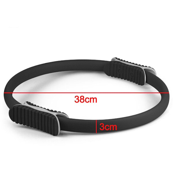 Yoga Fitness Pilates Ring Yogacirkel Halvmånehandtag Pilatescirkel Yogaentusiast - Svart