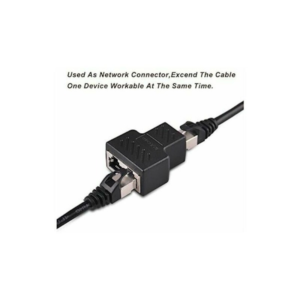 RJ45 Splitter-kontakter Adapter 1 till 2 Ethernet Splitter Koppling Dubbeluttag HUB-gränssnitt Kontakt Modulär Plugg Anslut Nätverk LAN Internet Cat5 Ca