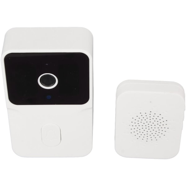 1080P HD WIFI Videodörrklocka med IR-nattseende, fjärrvisual intercom, dörrklocka för hemmet Vit