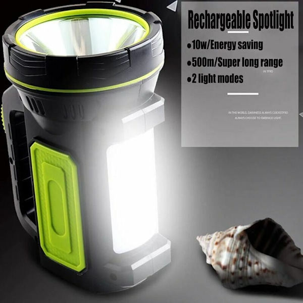 1 st USB-uppladdbar LED-ficklampa 135000 lumen 6000mah hög effekt vattentät ficklampa med sidoljus för vandring camping jakt-