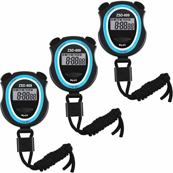 Digital Stoppur, Multifunktionell Digital Sport Elektronisk Stoppur för Sport Fitness Tränare och Domare 3 Stycken