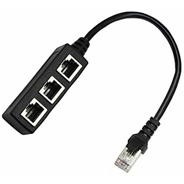 1 till 3 Ethernet LAN-nätverkskabel, RJ45 hane 1 till 3 hona LAN Ethernet-kabeladapter för skydd av enhetsportar.