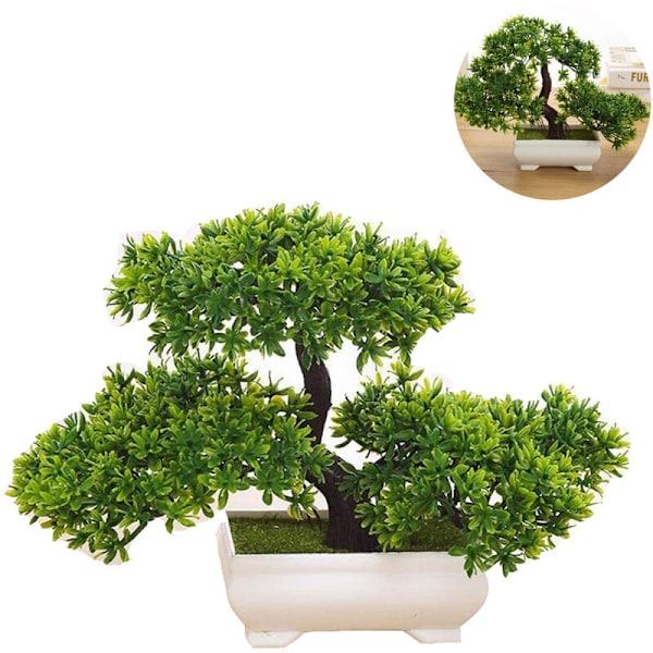 Bonsaiträd, konstgjort träd konstgjord plastbonsai tall för skrivbord / fönsterbräda / innergård