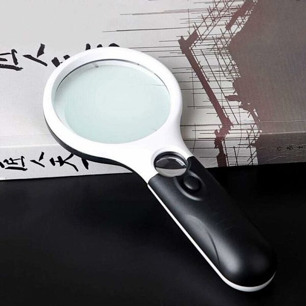 Förstoringsglas för läsning med ljus 3 LED, 20X/30X Upplyst Förstoringsglas Handhållen Bärbar