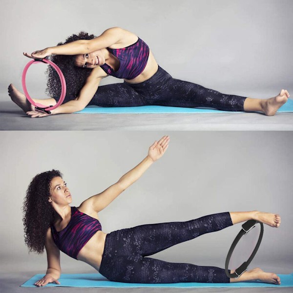 Yoga Fitness Pilates Ring Yogacirkel Halvmånehandtag Pilatescirkel Yogaentusiast - Svart