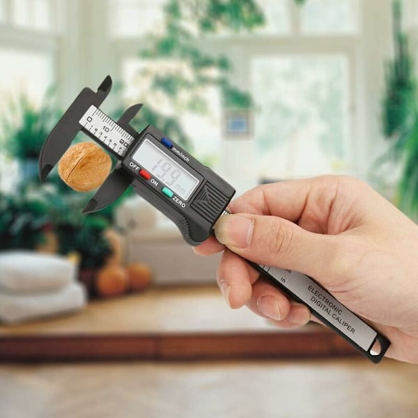 Elektronisk digital skjutmått, 100 mm med stor LCD-skärm (utan batteri), elektroniskt skjutmått för invändig extern djupmätning