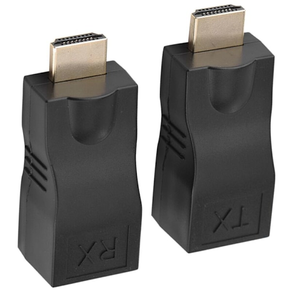 2x HDMI 30m till RJ45 Nätverkskabel Extender Konverterare Repeater över CAT‑5e CAT6