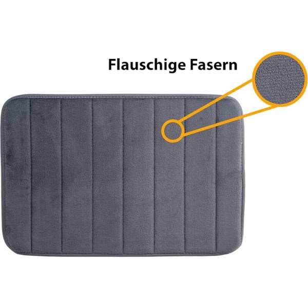 Mjukt Minnesskum Badmatta - Halksäker Absorberande Gummibadmatta för Kök och Badrum 40 x 60cm, Mörkgrå