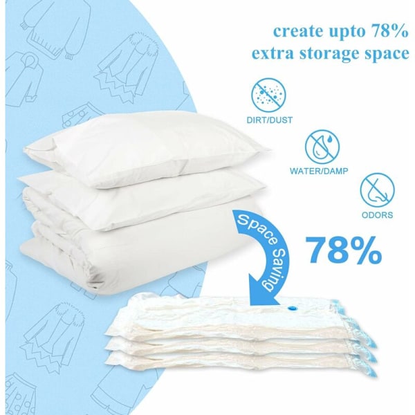 Set med 12 st Vakuumförvaringsväskor 60x40cm Vakuumförvaringsväska
