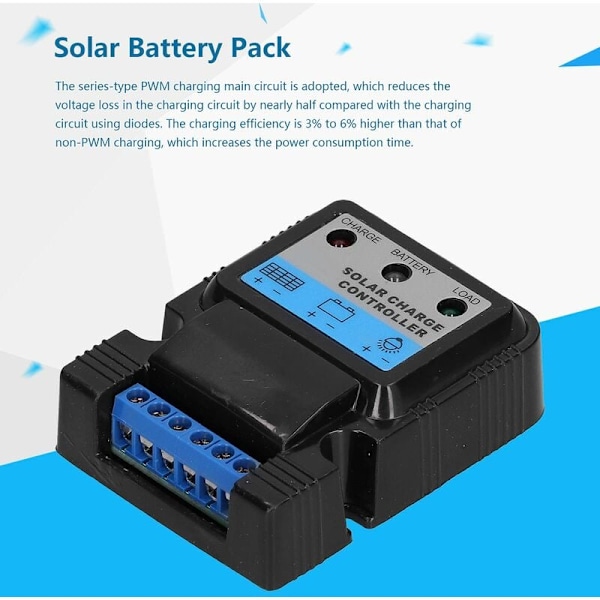 Solcellsladdningsregulator 6V-12V Adaptiv Fotovoltaisk Styrenhet 5A Intelligent Kontroll Skyddfunktion, Solcellsregulator, Solcellsregulator