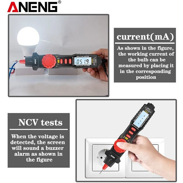 A3004 Multimeter Penna-typ Mätare 4000 Räkningar Beröringsfri AC/DC Spänning Motstånd Kapacitans Dioden Kontinuitets Testare Verktyg