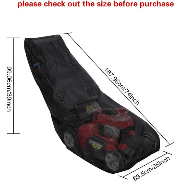 Gräsklipparöverdrag, 190T Sladdat Överdrag med Förvaringsväska för Utomhus/Inomhus Vattentätt Dammskyddande UV-skydd 187.969963.5cm - RWGarden Pool / Trädgårdsutrustning