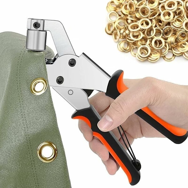 Grommetsax för presenningar, 300-pack öljetter (Ø 10 mm), Bärbar öljettsax för tyger, presenningar, läder