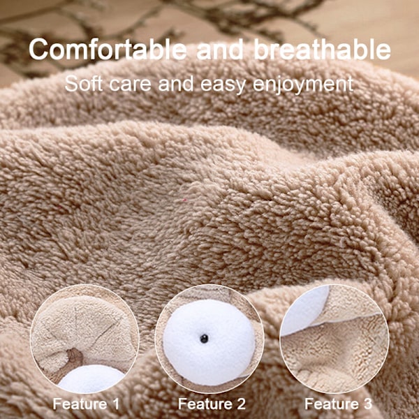 2-pack Mjukt Absorberande Torkande Hårhuva för Barn Snabbtorkande Handduk Huvudomslag Set style4